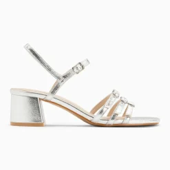 Sandales à talon Alexandra multibrides argent