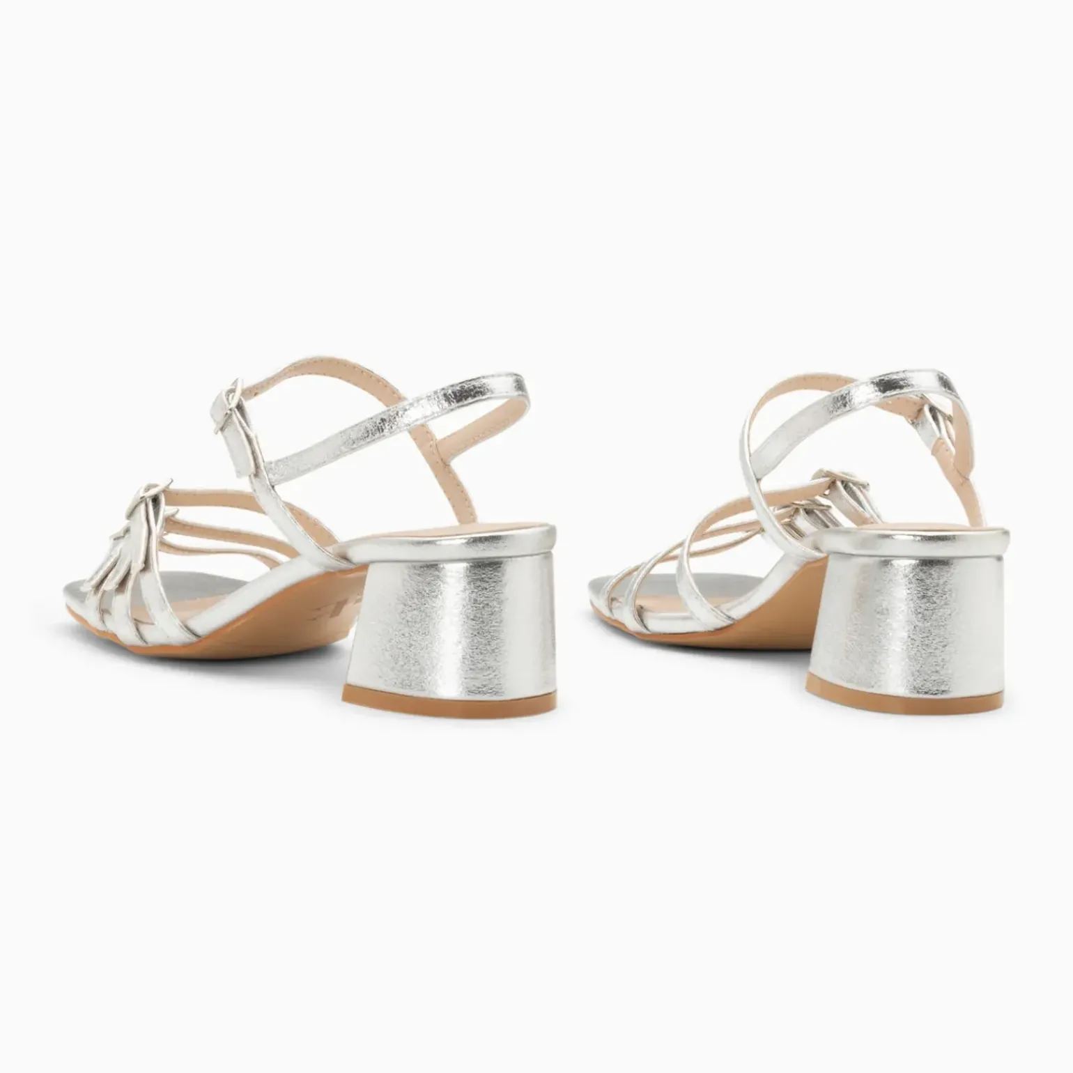 Sandales à talon Alexandra multibrides argent