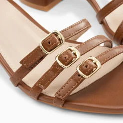Sandales à talon Alexandra multibrides brunes