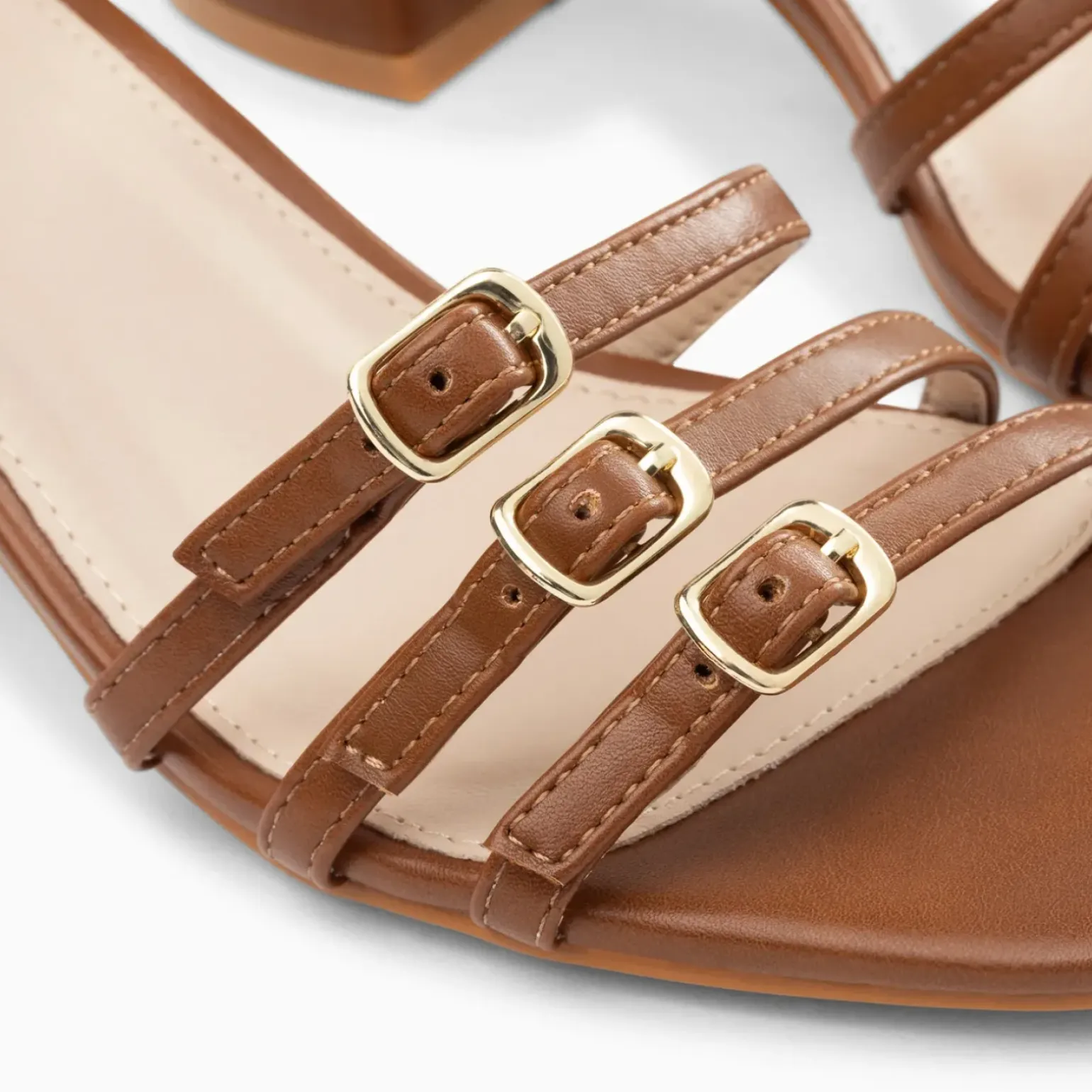 Sandales à talon Alexandra multibrides brunes