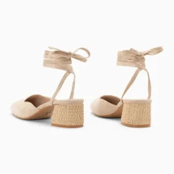 Sandales à talon Inna beiges à lacets