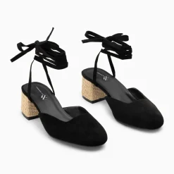 Sandales à talon Inna noires à lacets