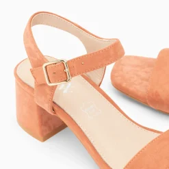 Sandales à talon Laurie rose saumon