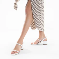 Sandales à talon minimalistes Romy blanc mat