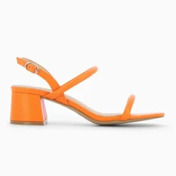 Sandales à talon minimalistes Oriane orange