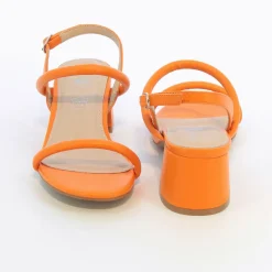 Sandales à talon minimalistes Oriane orange