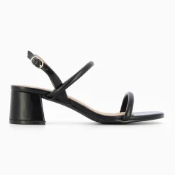 Sandales à talon minimalistes Cynthia noires