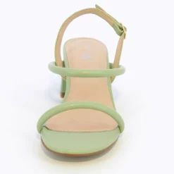 Sandales à talon minimalistes Oriane vert pastel