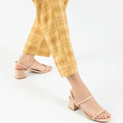 Sandales à talon minimalistes Oriane nude
