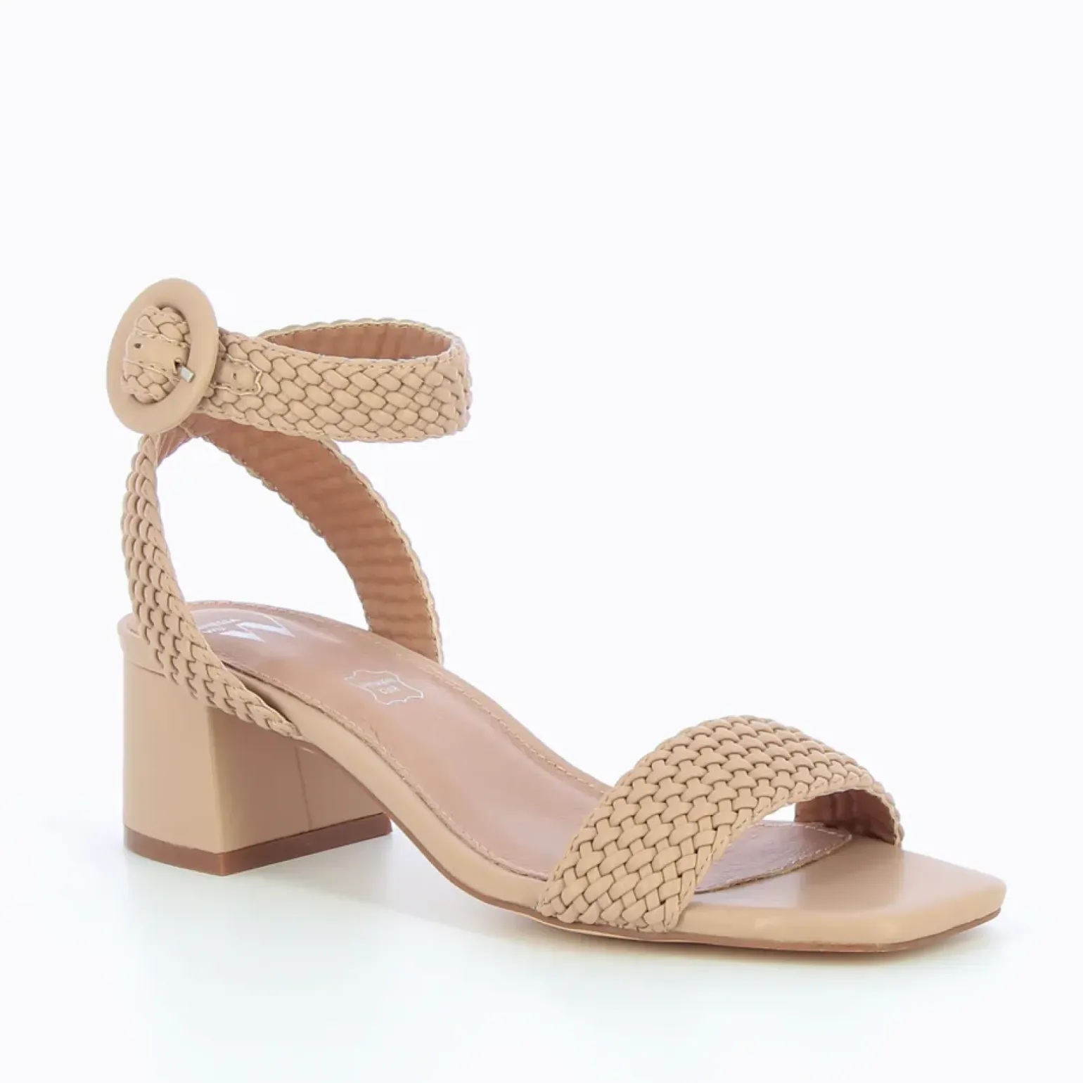 Sandales à talon tressées Emmeline taupe rosé