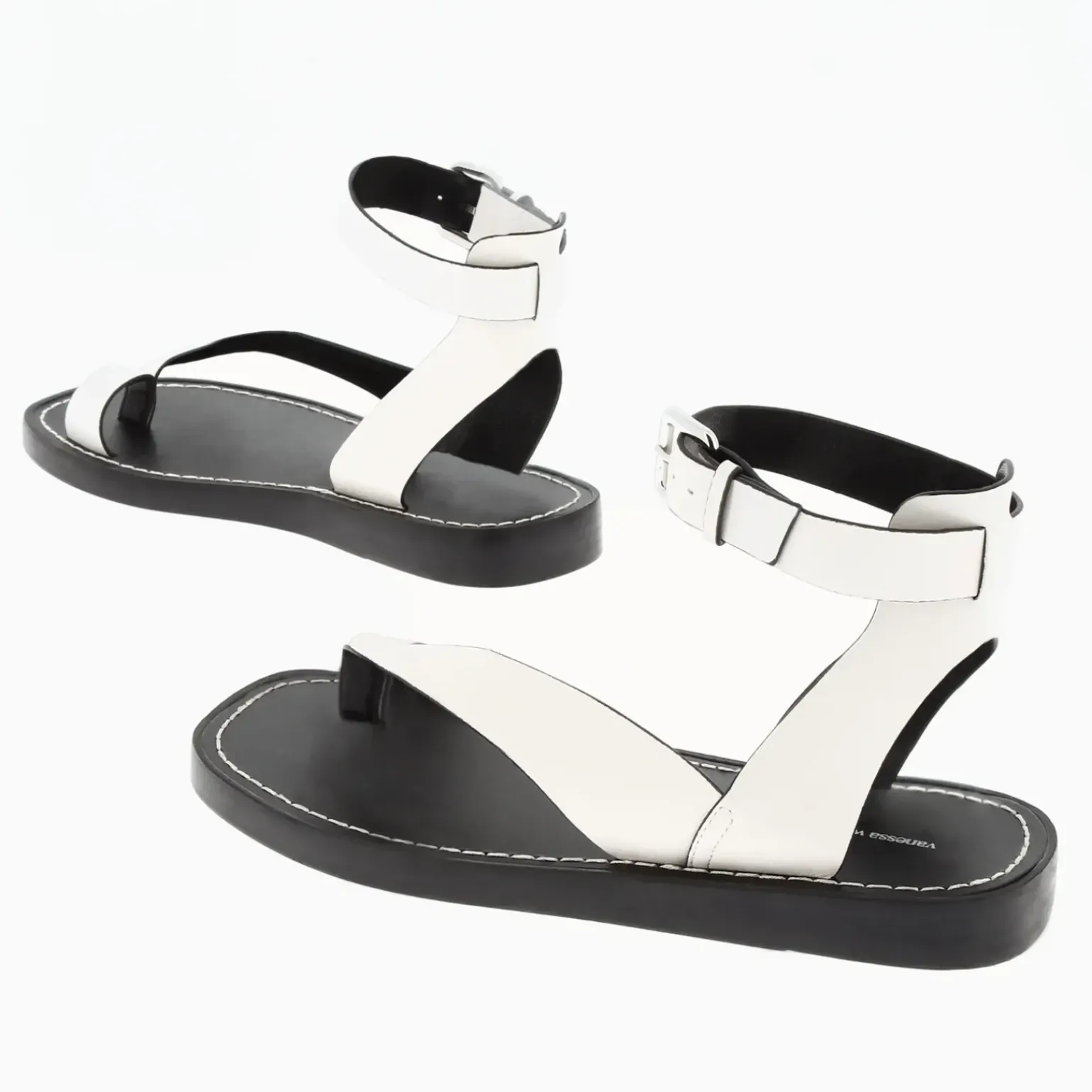 Sandales Amanda ivoire minimalistes à passe-pouce