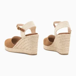 Sandales compensées Mariana noisette