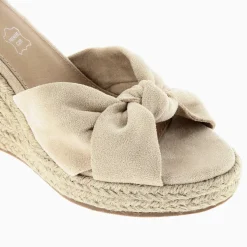 Sandales compensées nouées Zoëlla beige clair