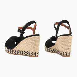Sandales compensées nouées Céline noires