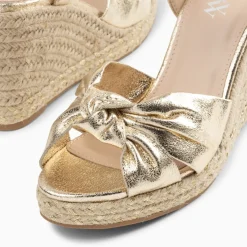 Sandales compensées nouées Georgina or