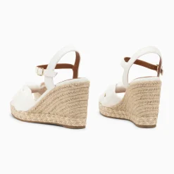 Sandales compensées nouées Céline blanches