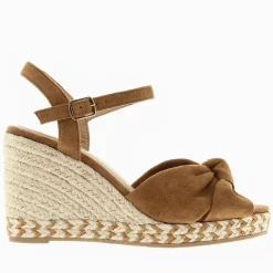 Sandales compensées nouées Zoëlla camel