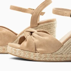 Sandales compensées nouées Georgina beiges