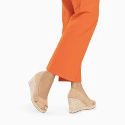 Sandales compensées peep-toe Léonie beiges