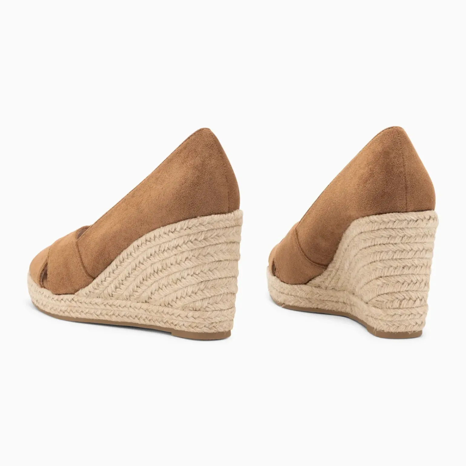Sandales compensées peep-toe Léonie noisette