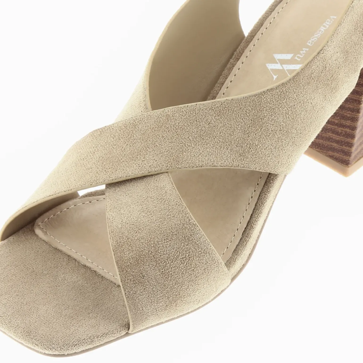 Sandales Dakota beiges à brides croisées et talon haut