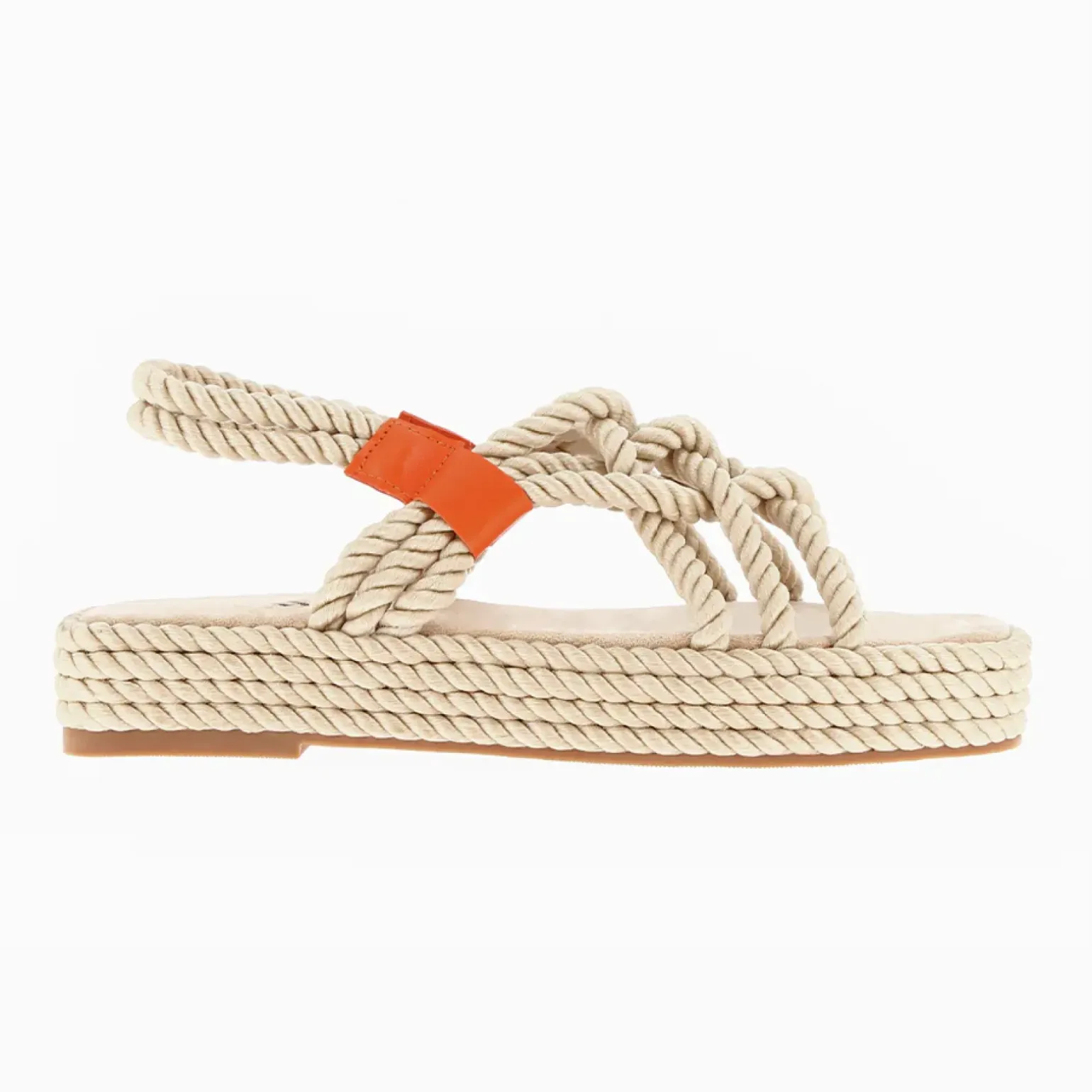 Sandales en corde Anya beige à plateforme