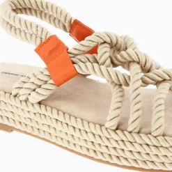 Sandales en corde Anya beige à plateforme