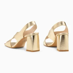 Sandales Lauren or à brides croisées et talon haut