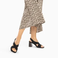 Sandales Maxinne noires à brides croisées et talon haut
