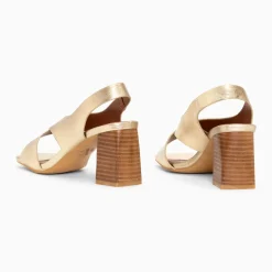 Sandales Maxinne or à brides croisées et talon haut