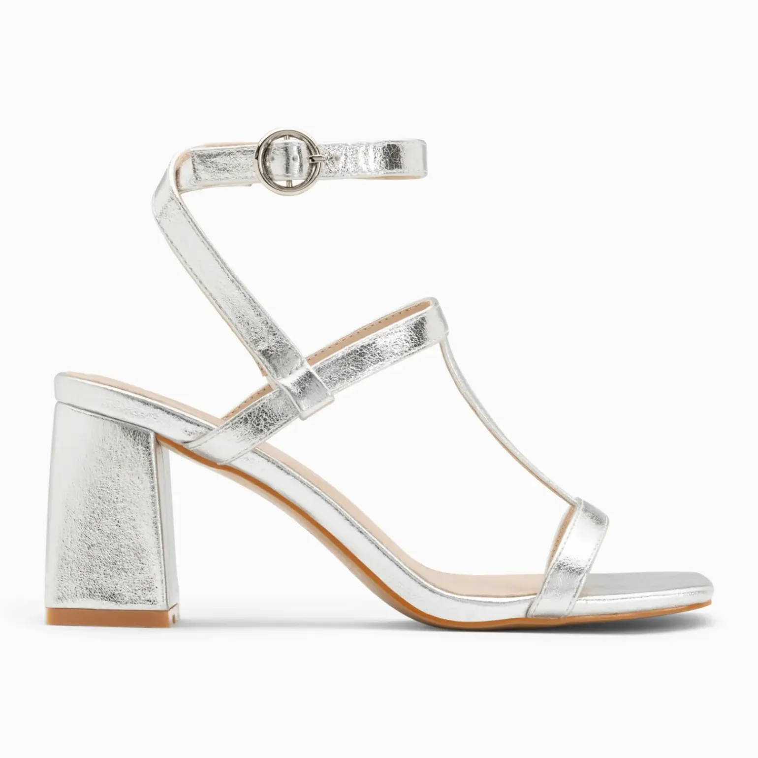 Sandales Nelly argent à brides et talon haut