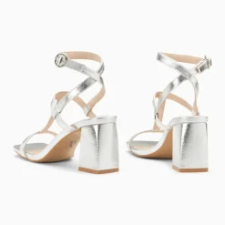 Sandales Nelly argent à brides et talon haut