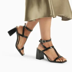 Sandales Nelly noires à brides et talon haut