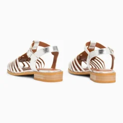 Sandales plates Anne style pêcheur à fines brides argent