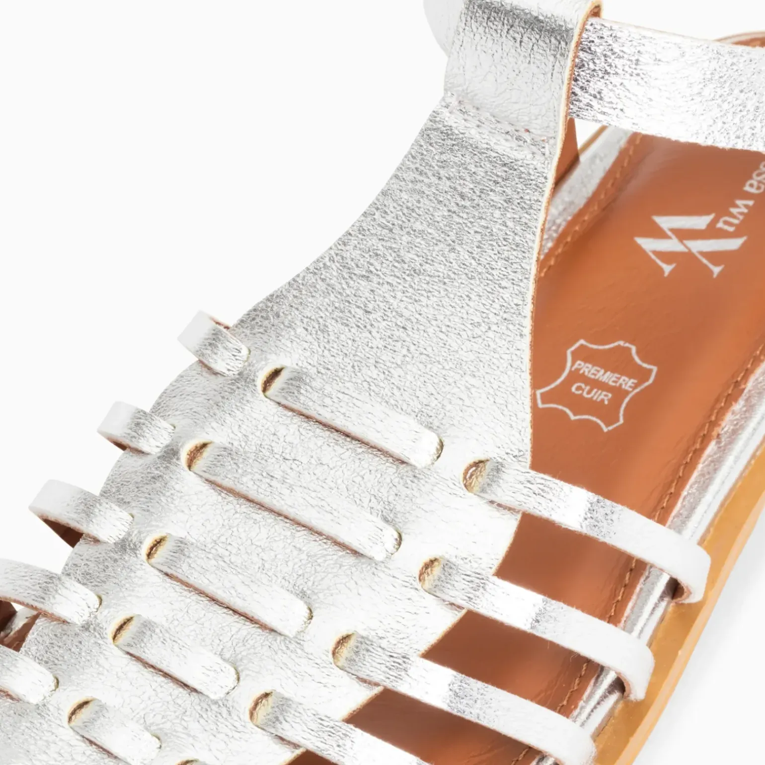 Sandales plates Anne style pêcheur à fines brides argent