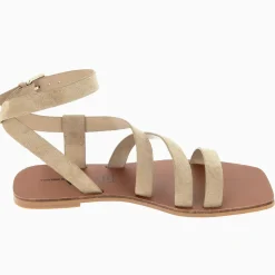 Sandales plates Swann à brides beiges