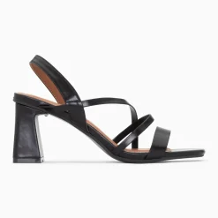 Sandales Priscilla noires à fines brides et talon haut