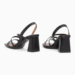 Sandales Priscilla noires à fines brides et talon haut