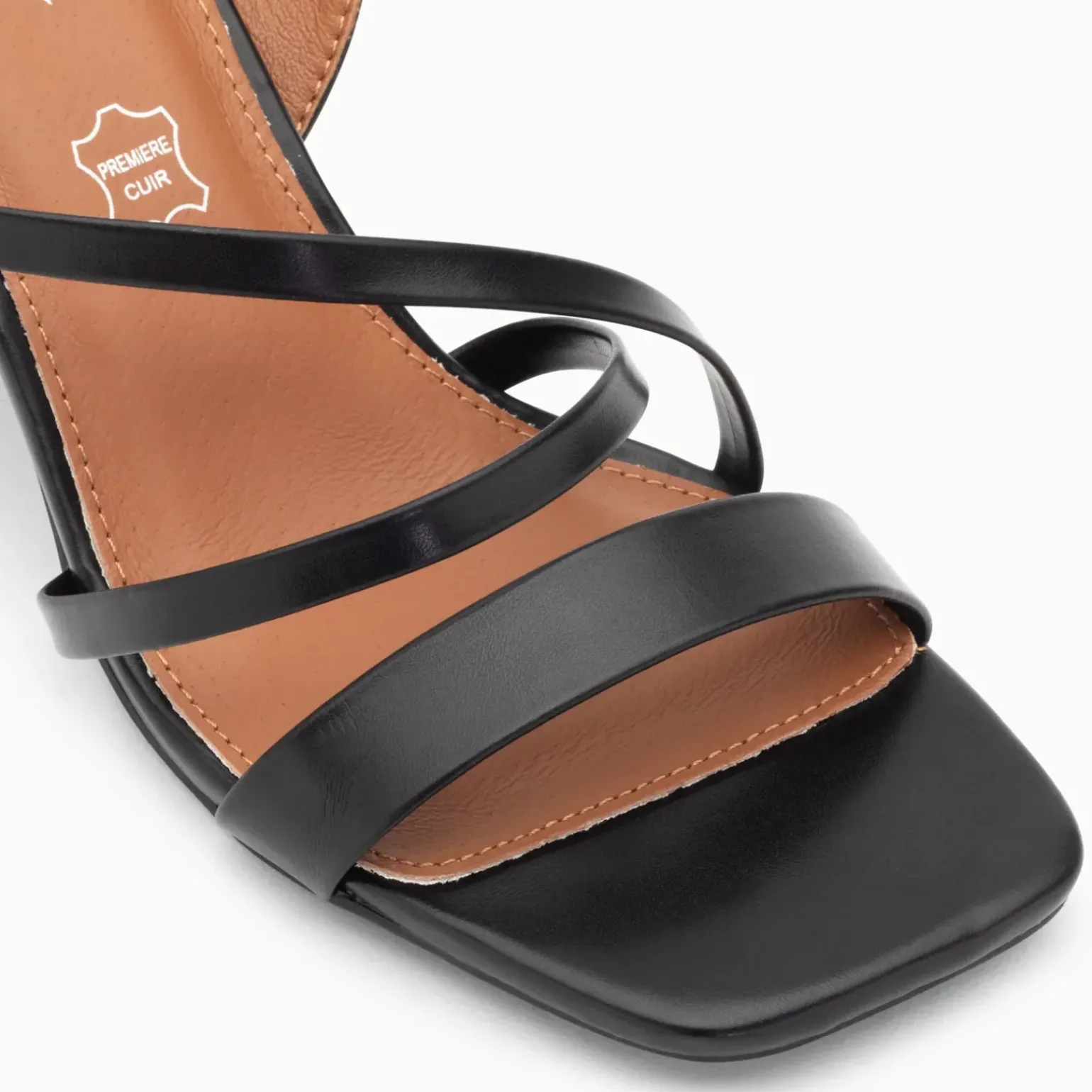 Sandales Priscilla noires à fines brides et talon haut