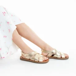 Sandales Terry or à brides croisées
